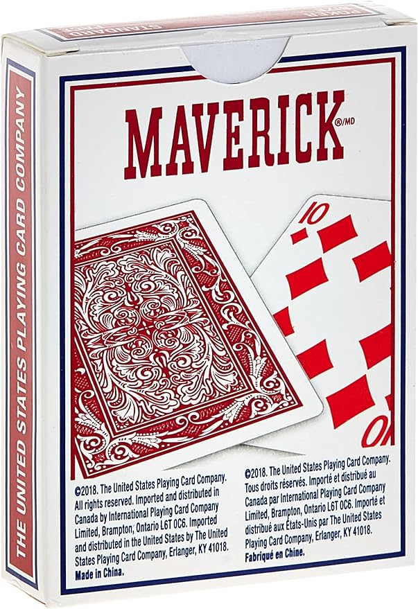 Maverick Poker Playing Cards feature regular index numbers Each Maverick Poker Deck measures 2.5 x 3.5 inches( Bule Box )