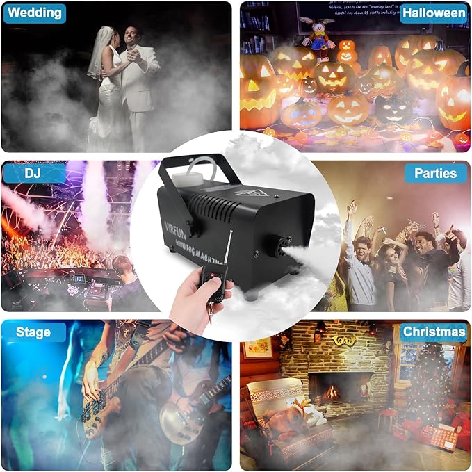 Fog Machine, Smoke Machine for Parties Halloween Wedding and Stage Effect, 400W
