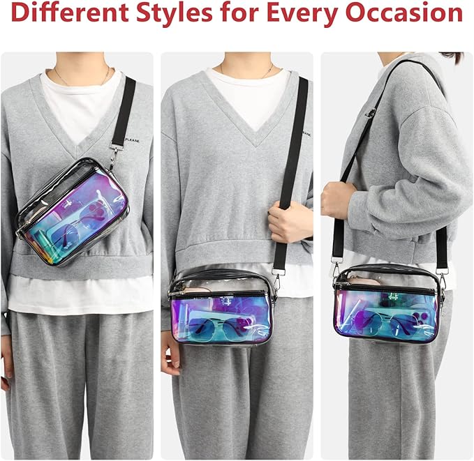 PACKISM Clear Purses for Women Stadium Clear Bag Stadium Approved Crossbody Concerts Bag for Game Day, Events, Sports