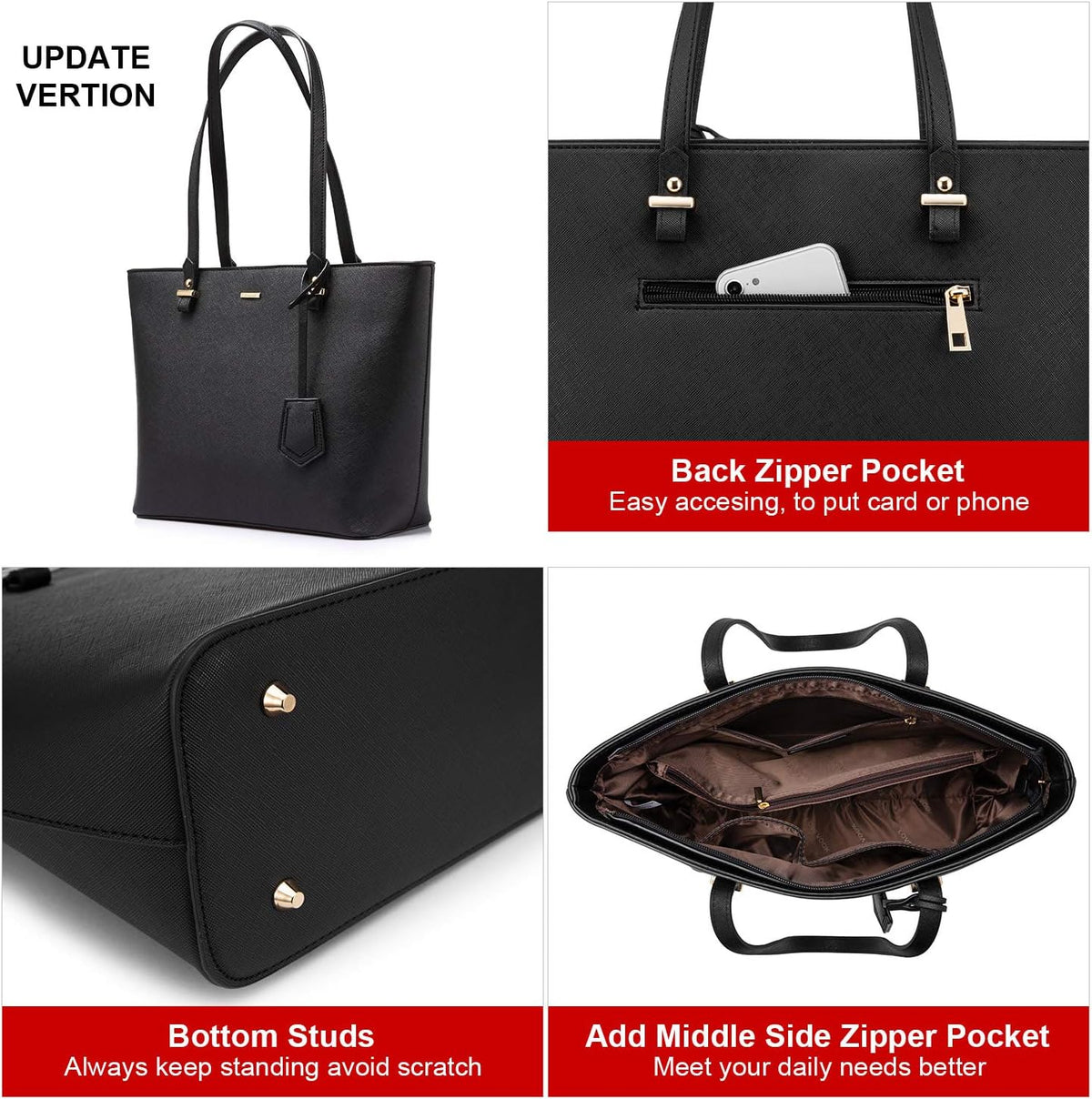 LOVEVOOK Purse for Women Fashion Tote Bag Shoulder Handbags Top Handle Satchel Bags with External Pocket
