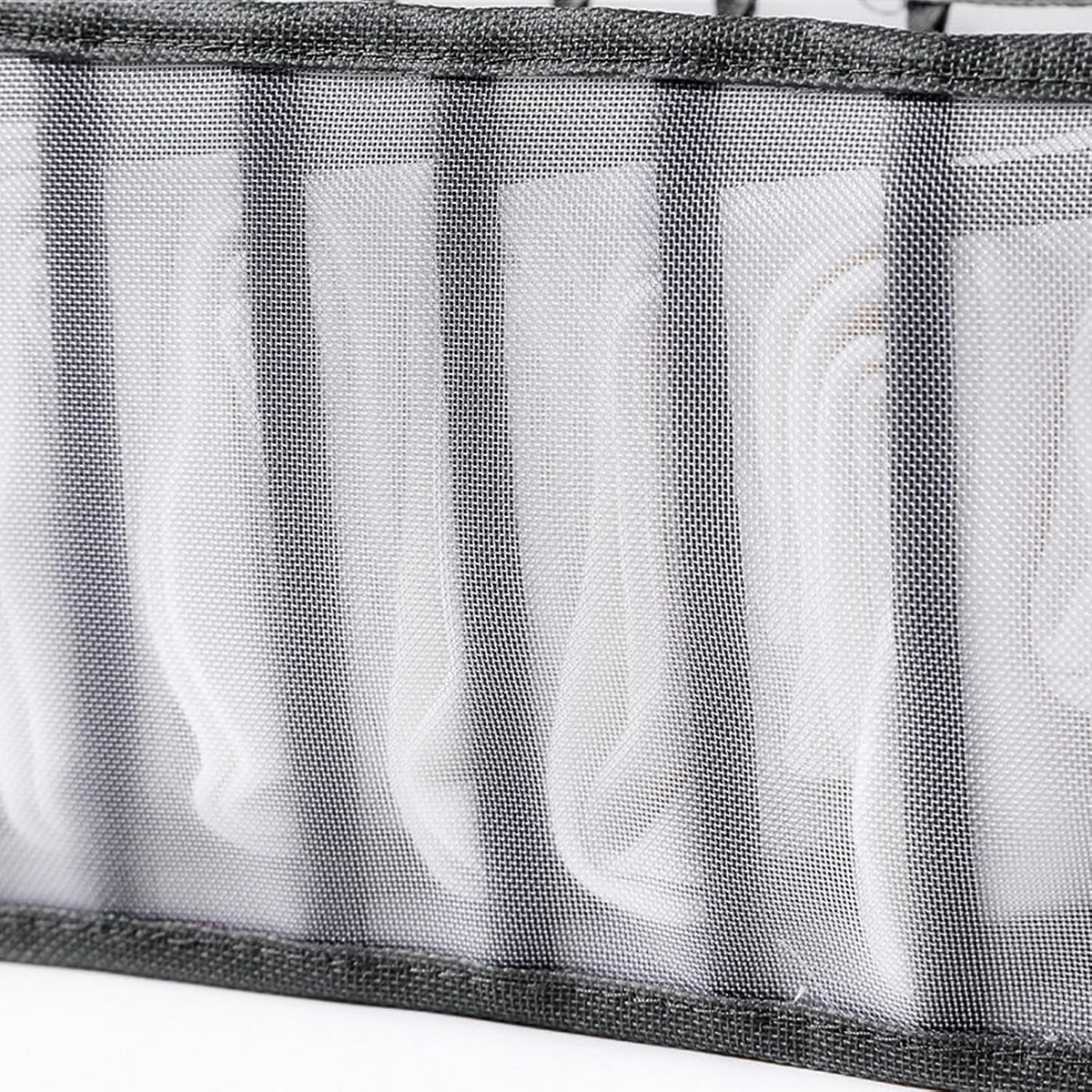 Underwear Storage Organizer, 7-Compartment Foldable Drawer Divider for Home, Closet, and Travel Use, Mesh Fabric Underwear Organizer Box (Black)