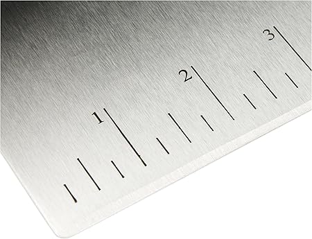 Basics Multi-Purpose Stainless Steel ScraperChopper with Contoured Grip, 6.1 inch, Black, Silver