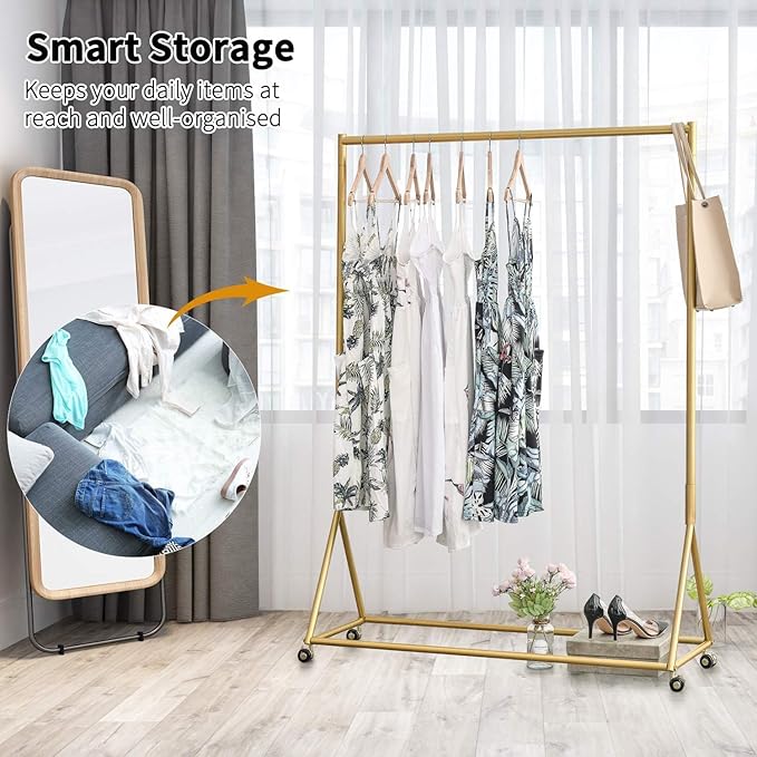DR.IRON Coat Hangers, Premium Matte Gold Metal Shirt Dress Hanger, Lightweight Aluminum Hanger for Jacket Trouser Pant Slack