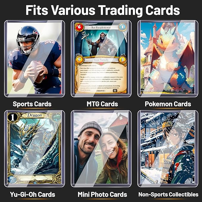 200 Top Loads for Trading Cards Hard Plastic Holders Penny Sleeves, 3" x 4" Acid-Free Protectors for Sports and Collectible Cards Durable, Clear Storage Display Sleeves