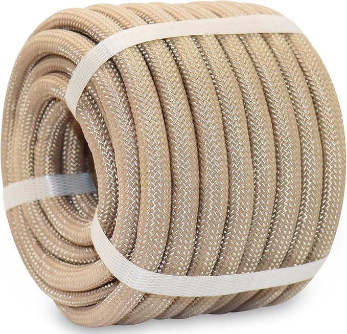 Braided Polyester Rope 12 in x 50 ft Heavy Duty Rope - Strong Outdoor Rope for Tree Work Swing Pulling Sailing Camping Nautical (Brown)