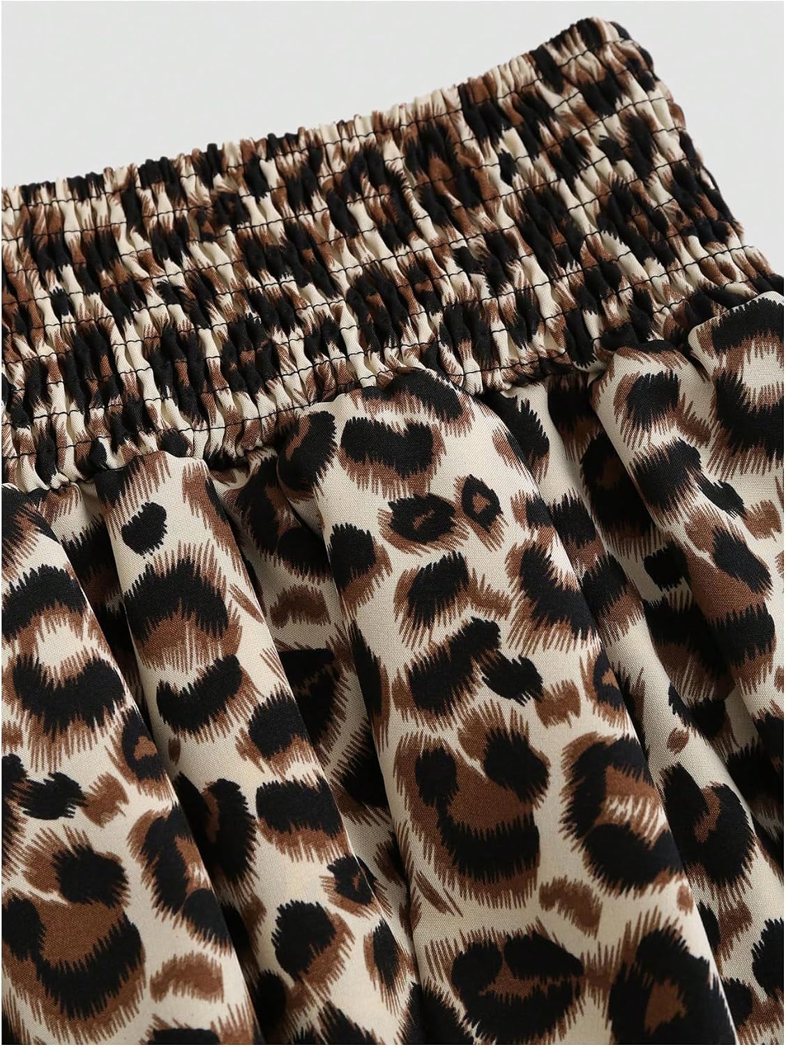 GORGLITTER Women's Sexy Going Out Outfits Cheetah Leopard Print Tube Tops Y2k Animal Western Mini Skirt Set.