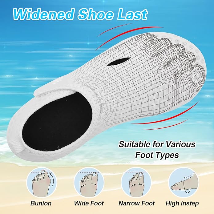 LeIsfIt Water Shoes for Women Men Wide Swim Beach Barefoot Shoes Quick Dry Aqua Socks for Pool Diving Boating River Yoga Lake Surf