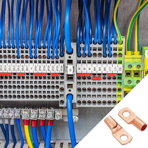 Weewooday 170Pcs Copper Battery Cable Ends 12 Sizes Battery Terminal Connectors Copper Lug Ring Terminal Wire Lugs Kit for AWG4, AWG6, AWG8, AWG10, AWG12