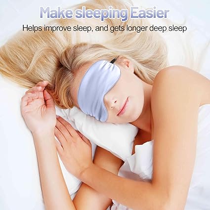 Sleep Mask, Silk Eye Mask for Sleeping with Adjustable Strap, Blindfold Eyeshade for Men/Women, Comfortable Soft Eye Cover Eyeshade for Night Sleep (Light Purple)