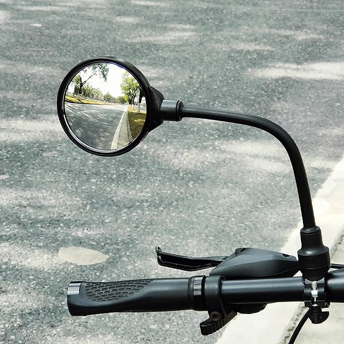 Bike Mirror, Adjustable Bike Mirrors Handlebar Rearview Mirror, Acrylic Convex Round Bike Rear View Mirrors for Handlebars, Bicycle Mirror for E-bike Scooter