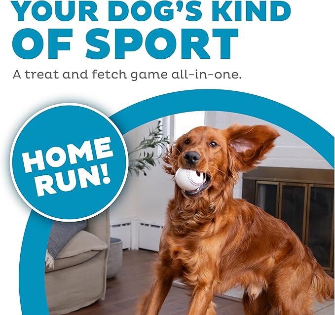 Outward Hound by Planet Dog Sport Ballz Baseball Treat-Dispensing Fetch Ball Dog Toy