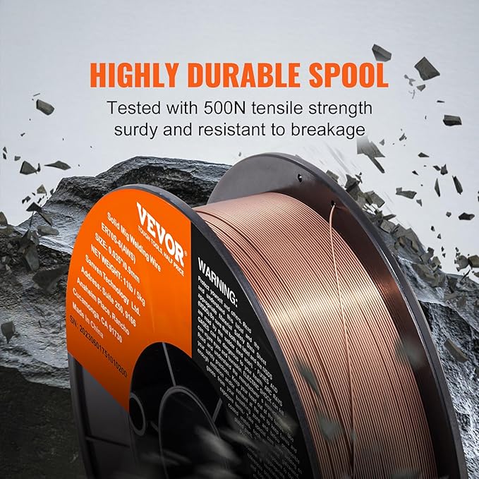 VEVOR Solid MIG Welding Wire, ER70S-6 0.035-inch 11LBS with Low Splatter and High Levels of Deoxidizers for All Position Gas Welding