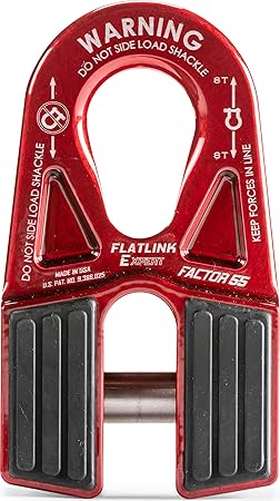 Factor 55 Flatlink E Closed Winch System, Compatible with All Roller Fairlead License Plate Brackets - Red