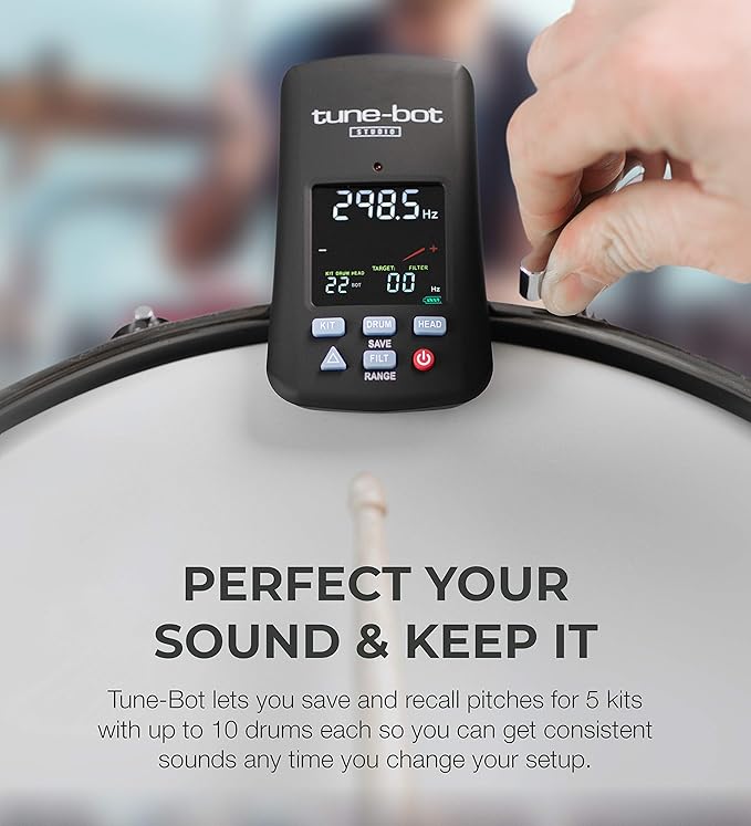 Studio TBS-001 Digital Drum Tuner - Clip-On Tuner for Acoustic Drum Kits