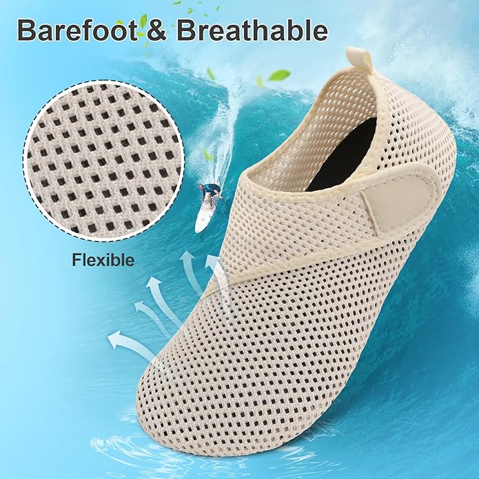 BARERUN Barefoot Water Shoes for Women Men Quick-Dry Aqua Socks for Swim Beach Pool Surf Yoga Boat Travel Non Slip Indoor Outdoor Walking Shoes