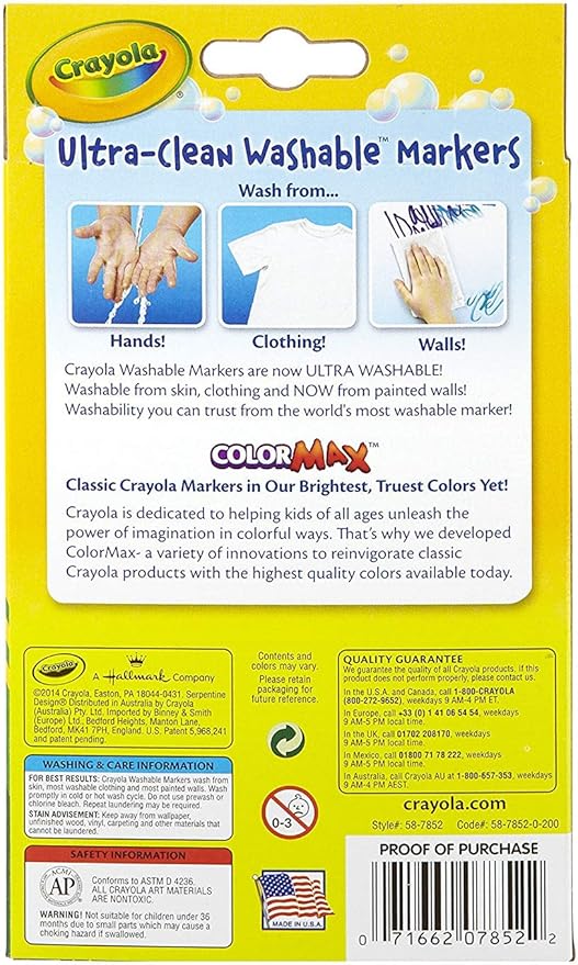 Crayola Ultra-Clean Fine Line Markers -Classic Colors 10Pkg