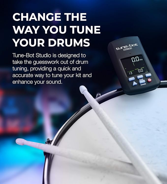 Studio TBS-001 Digital Drum Tuner - Clip-On Tuner for Acoustic Drum Kits