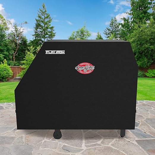 Char-Griller 8355 Flat Iron 3 Burner Outdoor Gas Griddle Grill Cover, Black