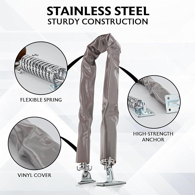 Door Chain Crash Heavy Duty Storm Wind Stop Perfect for Keeping Your Door from Swinging Open and Damaging Itself - by Ram Pro
