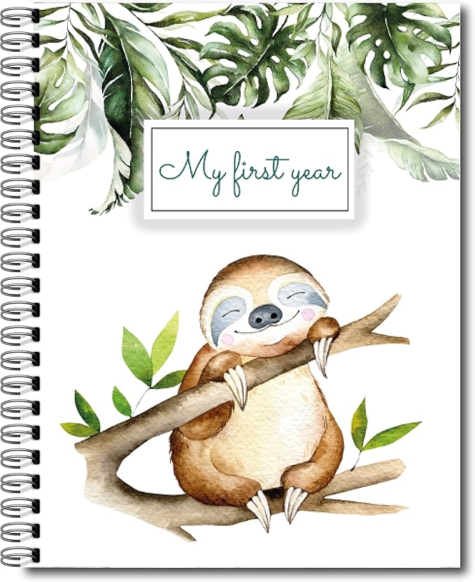 My Baby book, memories book, baby journal (Sloth), Baby First Year Memory Book, Keepsake Milestone Baby Book For Boys Or Girls