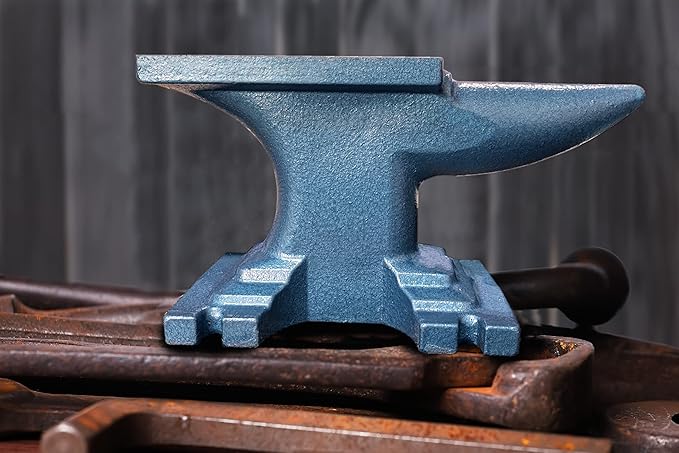 HimaPro Single Horn Anvil for Blacksmith Blue - 11 lbs Cast Iron Anvil - A Wonderful Tool for Jewelry Making and Metal Stamping