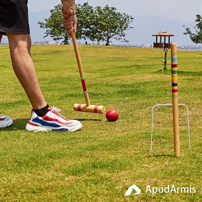 ApudArmis Croquet Ball Replacement Set, 6 Colored Balls for 28'', 32'' and 35'' Six Player Game