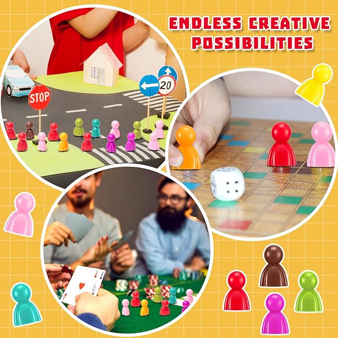 Liliful 200 pieces of multicolor plastic board game, board game tokens, ideal for sorting, counting, spare parts, 8 colors