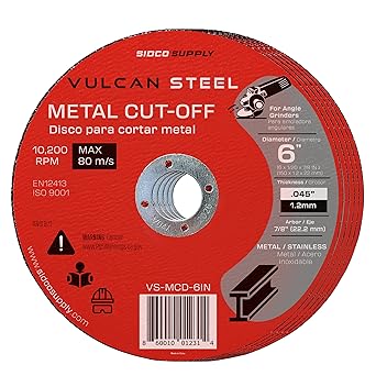 6 Inch Cut Off Wheel 10 Pack - Precision Smooth Cutting - Abrasive Cutoff Wheel - Aluminum Oxide - Metal Cutting Wheel - Grinder Cut Off Wheel - Cut Off Disc - Sidco Supply