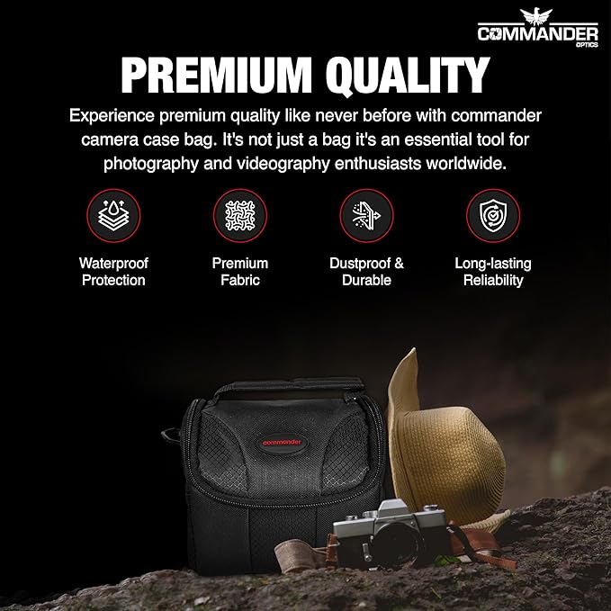 Small Camera Bag - Water Resistant, Soft Padded, Compact Travel Bag for Canon EOS, Nikon, Sony More DSLR CamerasCamcorders Ample Storage and Protection for Your Equipment (Small)