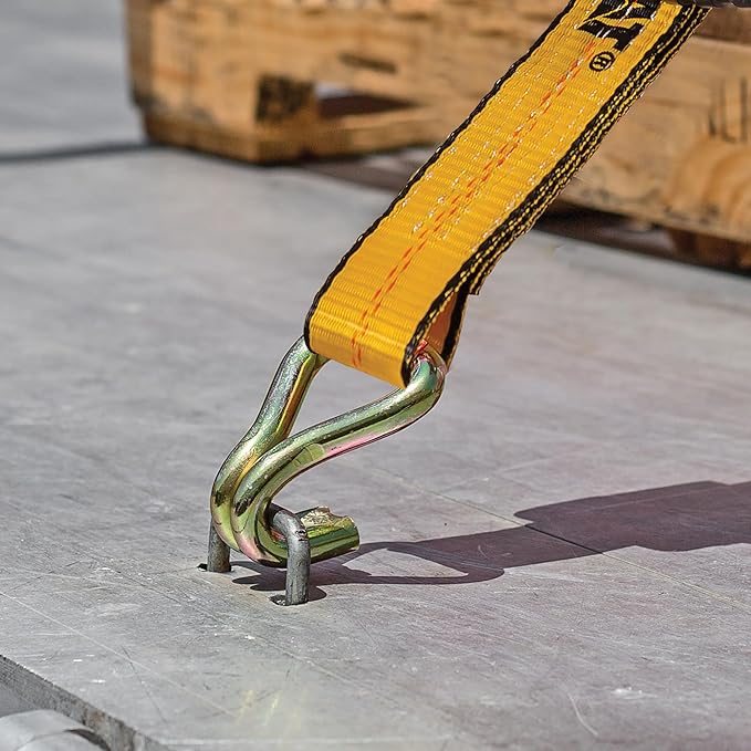 Cat 1 Piece 2 Inch x 27 Feet Heavy Duty Ratchet Tie Down with Double J-Hook, 3300 Pound working strength, 10,000 Pound breaking strength - 980333N
