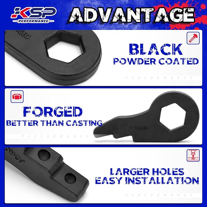 KSP 1-3" Torsion Bar Key For Silverado Sierra 1500, Adjustable Forged Torsion Lift Kits Fit K1500 K2500 K3500 Tahoe Yukon Suburban,Steel Suspension Level Kit Compatible With Chevy GMC 6 Lug Truck SUV