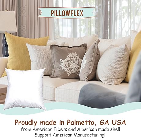 Pillowflex Synthetic Down Pillow Insert - 27x27 Down Alternative Pillow, Ultra Soft Large Square European Throw Pillow, Couch Euro Sham, Bed - 1 Decorative Form