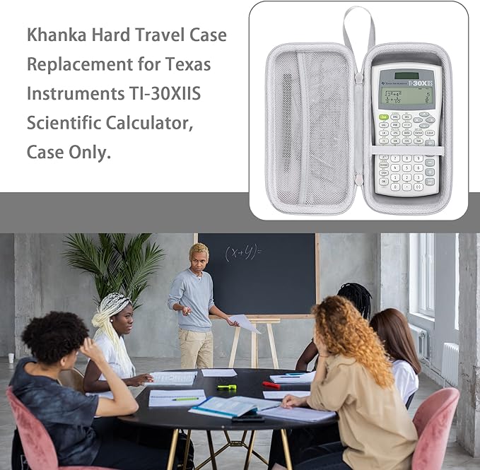 Khanka Hard Travel Case Replacement for Texas Instruments TI-30XIIS Scientific Calculator, Case Only (White)