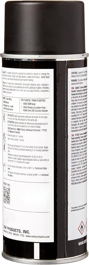 SEM Products 15243 Satin Black Color Coat - 12 oz.