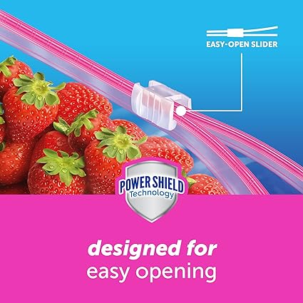 Ziploc Gallon Food Storage Slider Bags, Power Shield Technology for More Durability, 68 Count