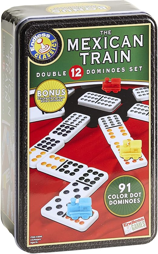 The Mexican Train Dominoes - 91 Color Dot Double 12 Dominoes
