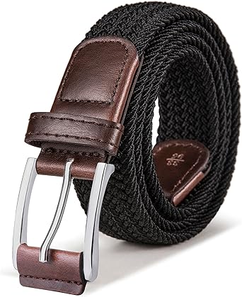 BULLIANT Stretch Belt Men,Mens Gift Woven Braided Web Belt 1 38 for Golf Casual Pants Shirts Jeans