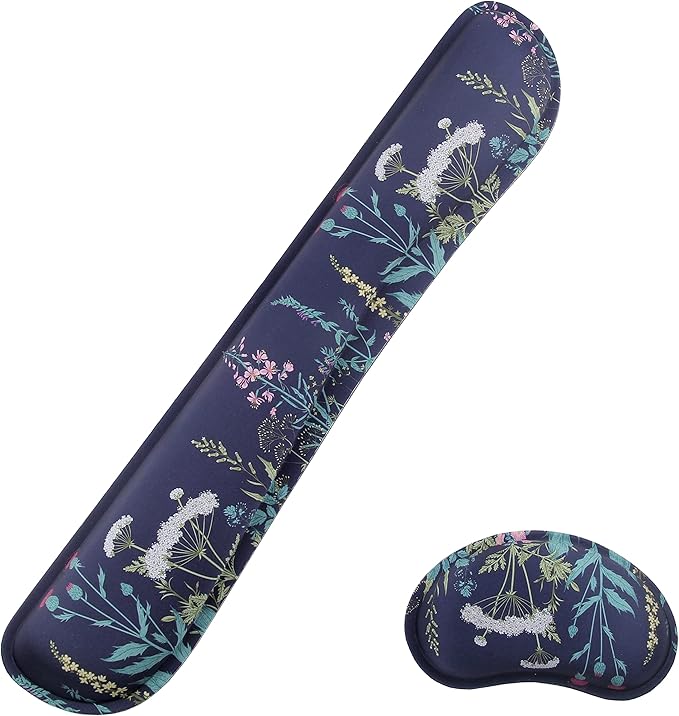 Keyboard Wrist Rest Pad,Memory Foam Keyboard Wrist Support, Ergonomic Palm Rest, Wrist Rest for Computer Keyboard,Laptop,Mac,Office,Gaming,Easy Typing and Pain Relief (Green Plant)