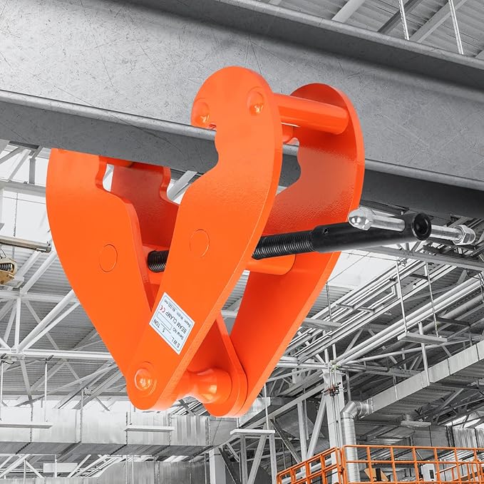 Nisorpa 11000lbs5 Ton Beam Clamp, Heavy Duty Vertical Beam Clamp, 3.14-12.59 Inch Adjustable Opening Range, Working Load Capacity I Beam Lifting Clamp for Rigging Heavy Duty Steel Beam Clamp Tool
