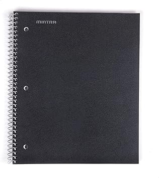 Mintra Office Durable Spiral Notebooks, 1 Subject, (Black, Blue, Red, College Ruled 3 Pack), 100 Sheets, Poly Pocket, Moisture Resistant Cover, Strong Chipboard back, For School, Office, Business