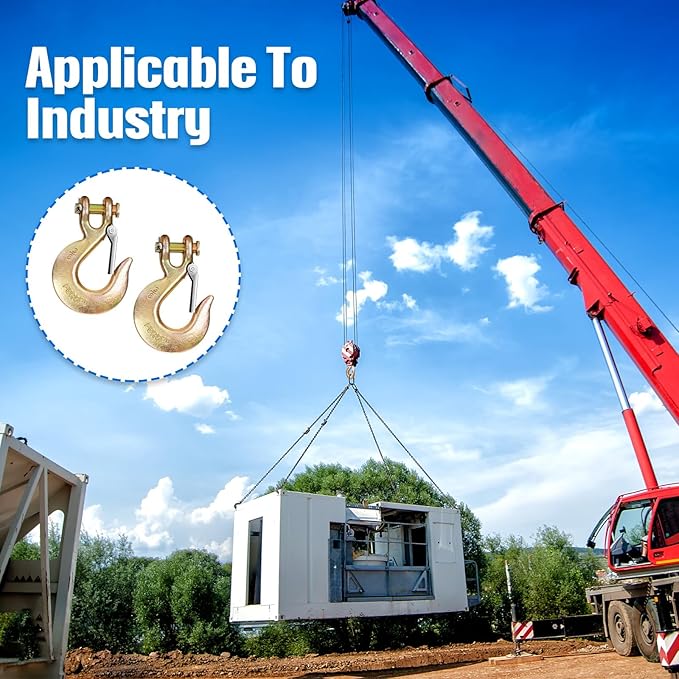Moxweyeni 2Pack 38 Clevis Slip Hook with Safety Latch, Heavy Duty Forged G70 Steel Chain for Deck Hauler Receiver Hitches Trailer Wiring, Winch, Tow, and Chain Hook