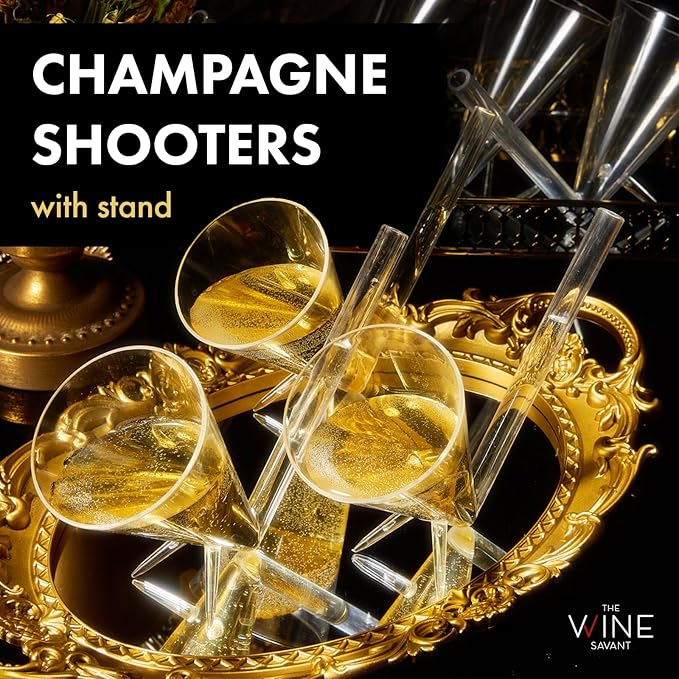 Champagne Shooter , Champagne Flutes Glasses , Unbreakable Acrylic with Stand Bridesmaid Proposal Box , Stocking Stuffers for Adults , Bachelorette Party Favors , Party Supplies , Fun Gifts for Women