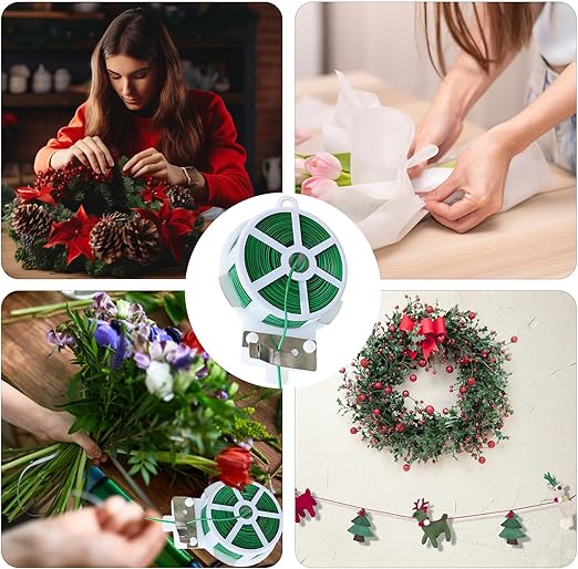 Twist Tie, 328 Feet (100m), green cable ties with Cutter, Garden Plant Ties Reusable, Green Twist Ties for plants Gardening Tomatoes Tie garden ties for plants,garden twist ties flowers Climbing