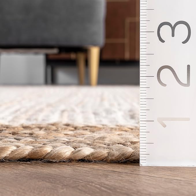 nuLOOM Eleonora Casual Jute Accent Rug, 2' x 3', White, Rectangular, 0.35" Thick