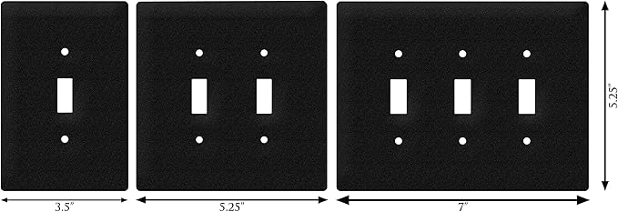 SWEN Products Blank - No Design Wall Plate Cover (Single Outlet, Black)