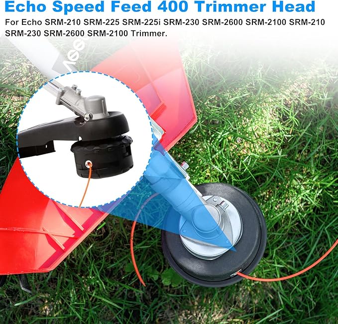 RO6G SRM-225 String Trimmer Head for Echo Weed Eater Head SRM225 SRM230 SRM210, Echo 400 Speed Feed Trimmer Head, Echo Weed Eater Parts - 2 Pack