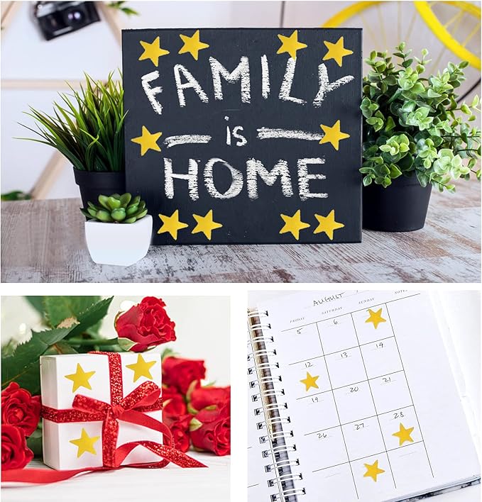 1080 Gold Star Stickers - Foil Star Stickers for Youngsters, DIY & Office Decoration, Student Planner & Classroom Teacher Supplies