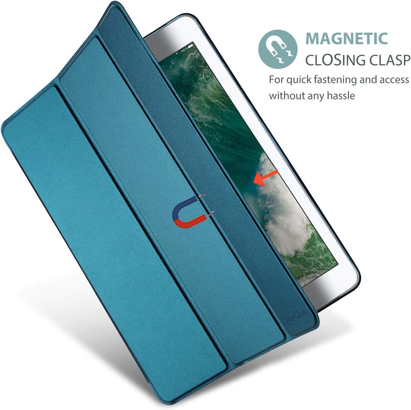 ProCase Smart Case for iPad Pro 12.9 1st and 2nd Generation (2015 and 2017 Model), Stand Cover Support Auto Sleep/Wake -Teal