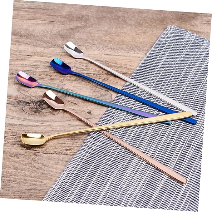 BESTOYARD Stainless Steel Stirring Rod 17x1.5cm Cocktail Swizzle Stick for Beverages Milk and Fruit Juice for Home and Bar Use