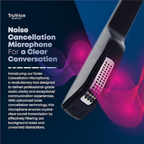 TruVoice HD-500 Office and Call Center Wired QD Headset with Noise Canceling Microphone and HD Speakers - Compatible with Mitel, Nortel, Avaya, Poly, Polycom, Shoretel, Digium, ESI, Fanvil Desk Phones